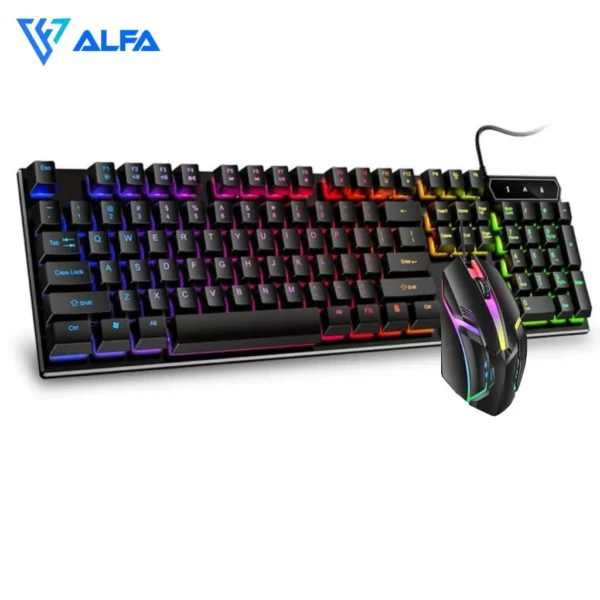 Kit Gamer Teclado Semi Mecânico Iluminado Rainbow + Mouse LED 3200dpi IZEBOOST PRO