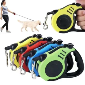Coleira Guia Retrátil 3m Resistente Trava Segurança Pets IZESECURE WALK