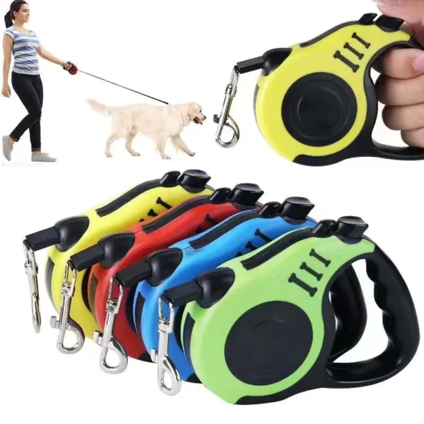 Coleira Guia Retrátil 3m Resistente Trava Segurança Pets IZESECURE WALK