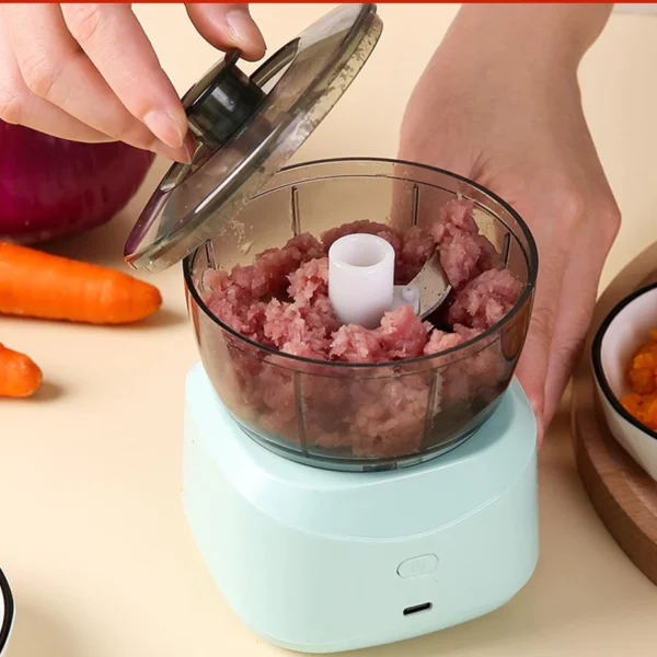 Mini Processador Elétrico 350ml 3 Lâminas Portátil Bateria Recarregável IZECHOP PRO