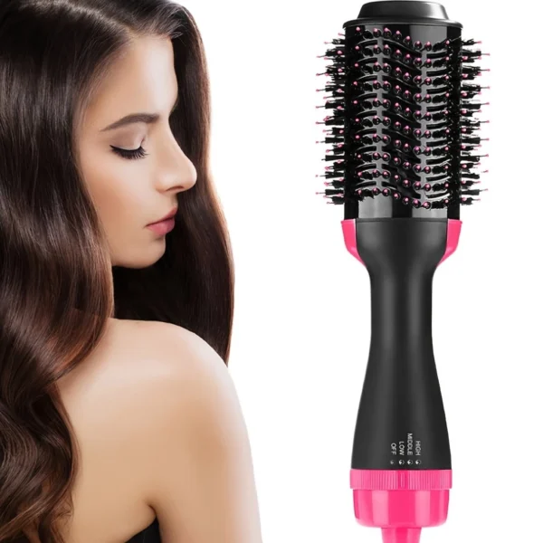 Escova Secadora Alisadora 3 em 1 Cabelos Sedosos Anti-Frizz IZEHAIR PRO
