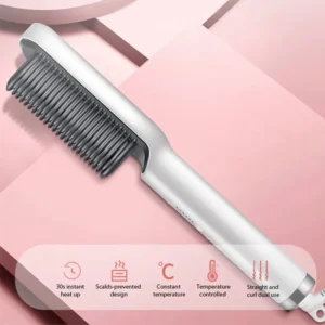 Escova Alisadora de Cabelo 5 em 1 Cerâmica Iônica Inteligente Bivolt IZEHAIR GLOW