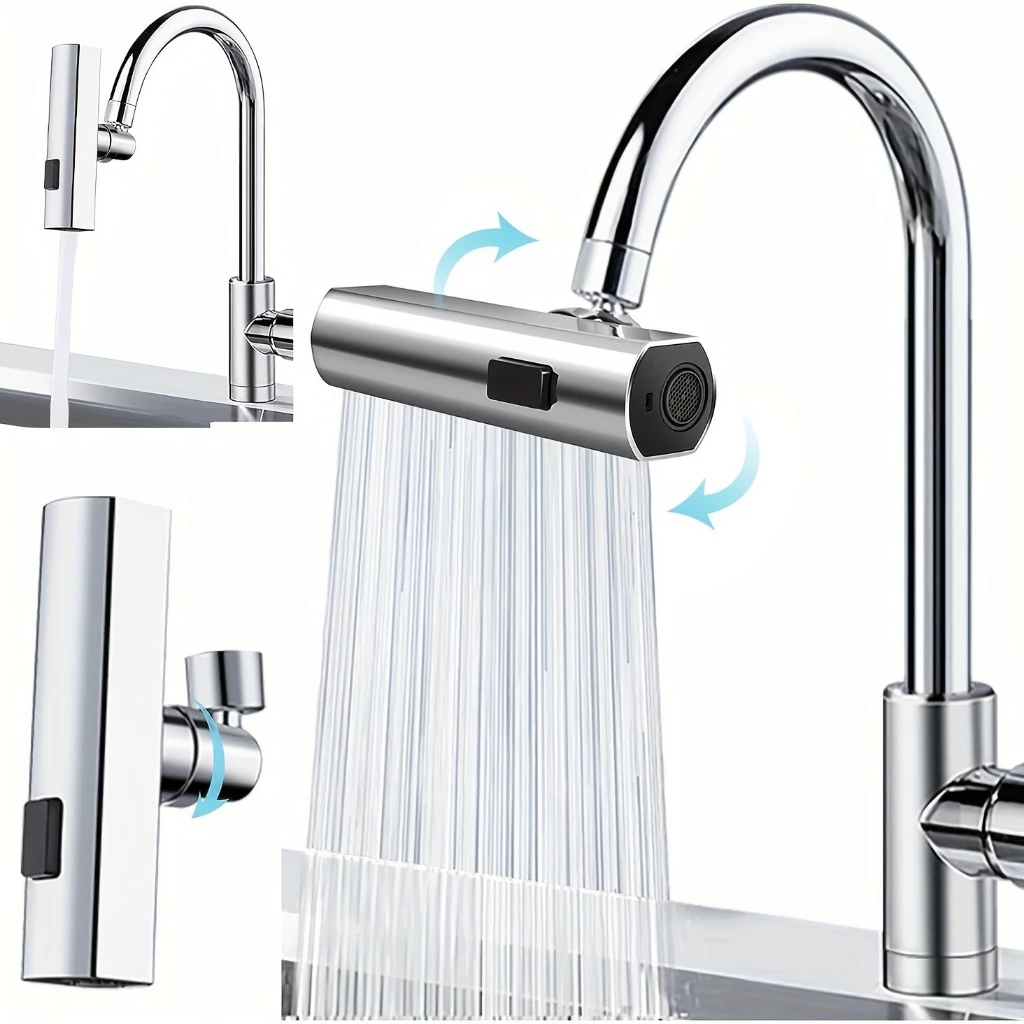 Torneira de Cozinha 360° Rotação 4 em 1 Alta Pressão ABS IZEFLUX PRO IZESHOP