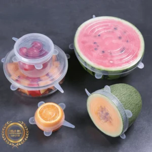 Kit Tampas de Silicone Universal Reutilizável 6 Peças BPA Free Ajustável IZESEAL FLEX