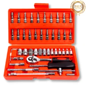 Kit de Ferramentas 46 Peças Maleta Portátil Aço Cromo Vanádio IZEWORK PRO