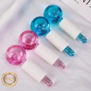 Kit Esferas de Massagem Facial Anti Rugas Cristal Gelada, Cromoterapia, 2 Unidades IZEICE BEAUTY