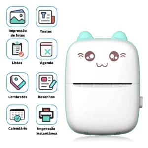 Mini Impressora Térmica Portátil Sem Fio 200DPI, Bateria Recarregável, Compatível Android iOS IZESMART PRINT