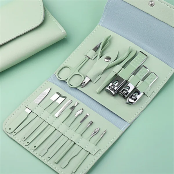 Kit Manicure Pedicure 16 Peças Aço Inoxidável Bolsa Dobrável Portátil IZECARE COMPLETE