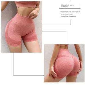 Kit 2 Shorts Femininos Academia Yoga Cintura Alta Elástica Secagem Rápida IZEFLEX FIT