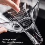 Cesta Drenagem PET Transparente Para Frutas e Legumes Portátil 24,5x19,5x10cm IZECLEAN FILTER