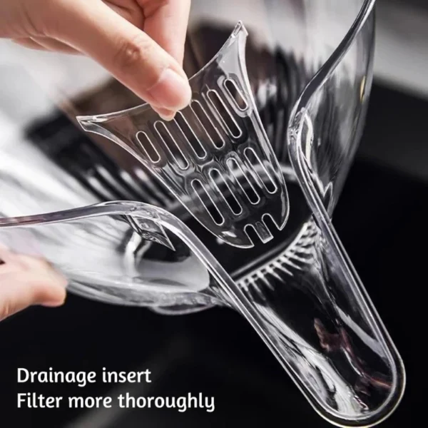 Cesta Drenagem PET Transparente Para Frutas e Legumes Portátil 24,5x19,5x10cm IZECLEAN FILTER