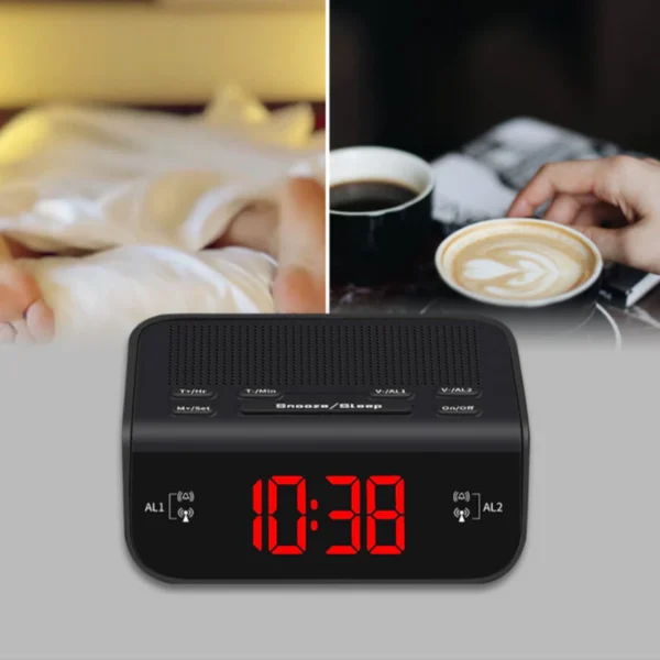 Rádio Relógio Digital Despertador Duplo Sintonizador FM MW Visor Amplo IZEWAKE EASY