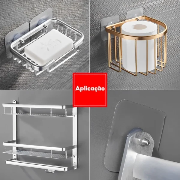 Kit 15 Ganchos Adesivos Multiuso Transparente Reutilizável Para Banheiro Cozinha IZEHOOK SMART