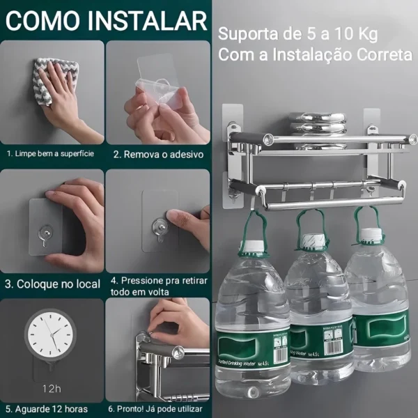 Kit 15 Ganchos Adesivos Multiuso Transparente Reutilizável Para Banheiro Cozinha IZEHOOK SMART