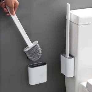 Kit 2 Escovas Sanitárias Silicone Parede Flexível Antiodor IZEHYGIA CLEAN