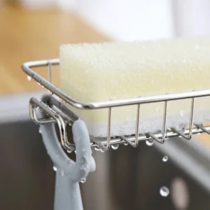 Kit 2 Cestos Multiuso Inox Organizador de Pia e Torneira com Escorredor Prata IZEORGANIZE FLEX