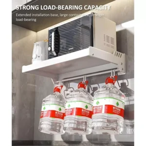 Prateleira de Parede Para Micro-ondas e Forno Elétrico em Aço Carbono, Instalação Fácil e Gancho Organizador IZEPLUS SPACE