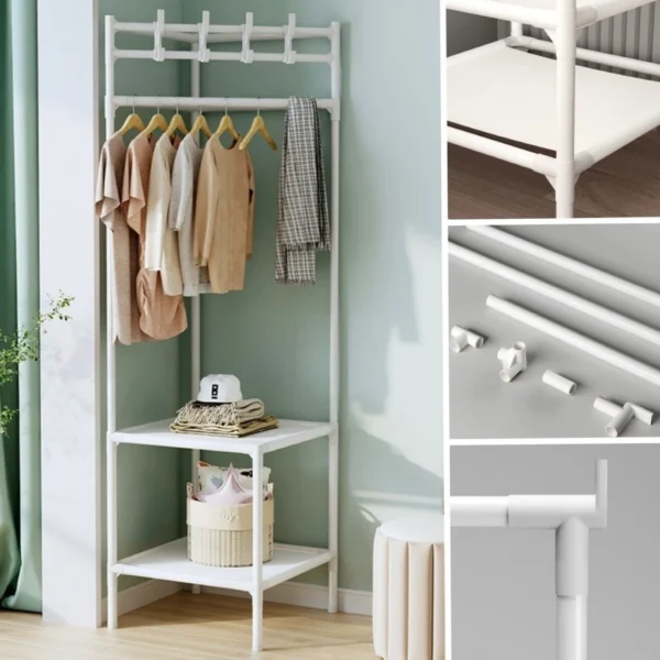 Sapateira Cabideira Multiuso 4 Andares 16 Pares Metal Fácil Montagem IZEORGANIZE FLEX