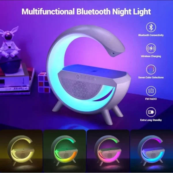 Caixa de Som Bluetooth com Luminária LED, Despertador e Carregamento Sem Fio IZEWAKE PRO