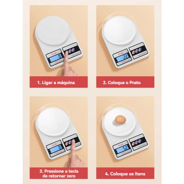 Balança Digital Cozinha 10kg Alta Precisão LCD IZECOOK PRO Balança Digital Cozinha 10kg Alta Precisão LCD IZECOOK PRO