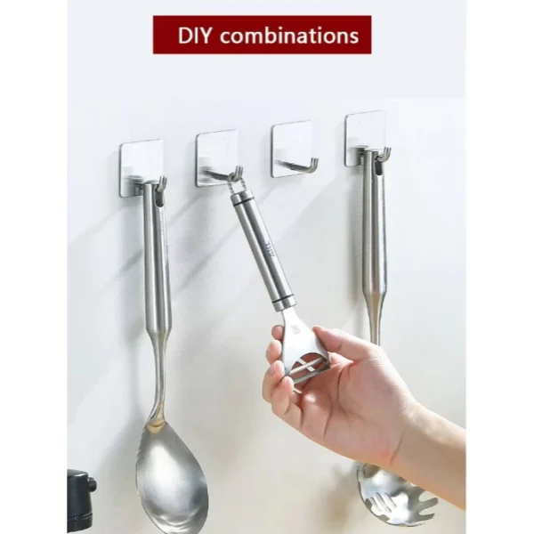 Kit 12 Ganchos Adesivos Inox 3M Parede Compacto 2kg IZEHOOK FIX
