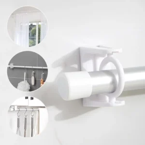 Porta Cortina Branco Transparente Plástico Auto-Adesivo Sem Furo IZEHOME FIX