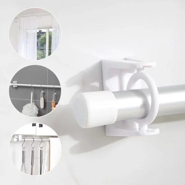 Porta Cortina Branco Transparente Plástico Auto-Adesivo Sem Furo IZEHOME FIX