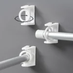 Porta Cortina Branco Transparente Plástico Auto-Adesivo Sem Furo IZEHOME FIX