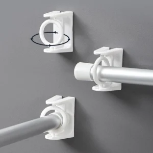 Porta Cortina Branco Transparente Plástico Auto-Adesivo Sem Furo IZEHOME FIX