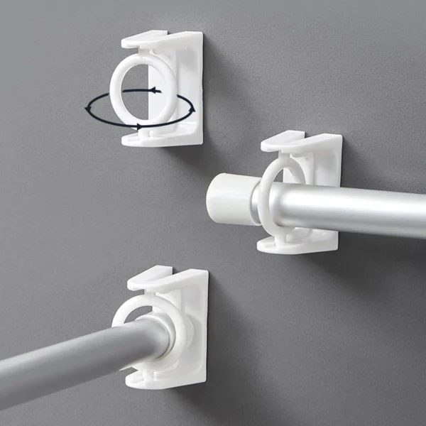 Porta Cortina Branco Transparente Plástico Auto-Adesivo Sem Furo IZEHOME FIX