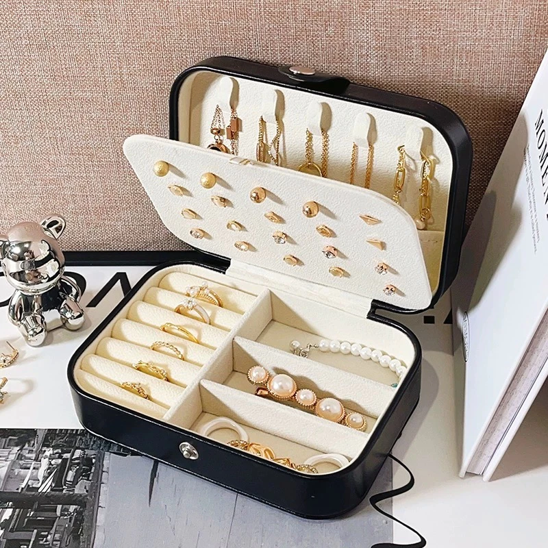 Porta Joias MDF Veludo Médio Couro Porta-Luxo IZEGLAM CASE IZESHOP Porta