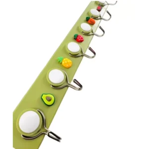 Gancho Adesivo Multiuso Para Toalha e Roupas, Kit com 2 Unidades, Verde 6 Ganchos IZEHOOK FLEX