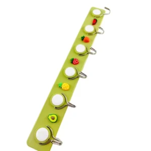 Gancho Adesivo Multiuso Para Toalha e Roupas, Kit com 2 Unidades, Verde 6 Ganchos IZEHOOK FLEX