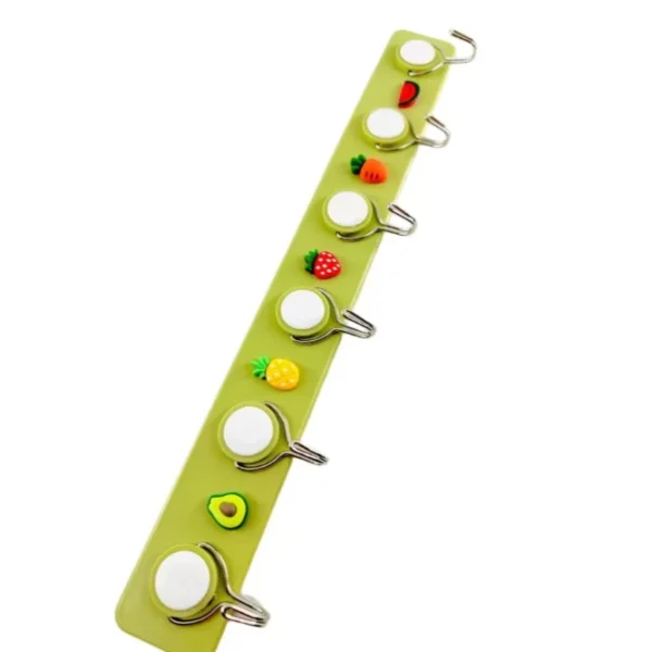 Gancho Adesivo Multiuso Para Toalha e Roupas, Kit com 2 Unidades, Verde 6 Ganchos IZEHOOK FLEX