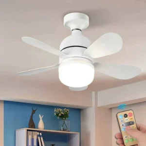 Ventilador de Teto 6 Hélices Compacto com Luz LED, Controle Remoto e Instalação Fácil IZEFAST BREEZE