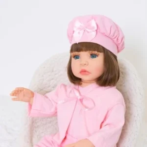Boneca Bebê Reborn Siliconada Menina 45cm AZUIZE DELUXE
