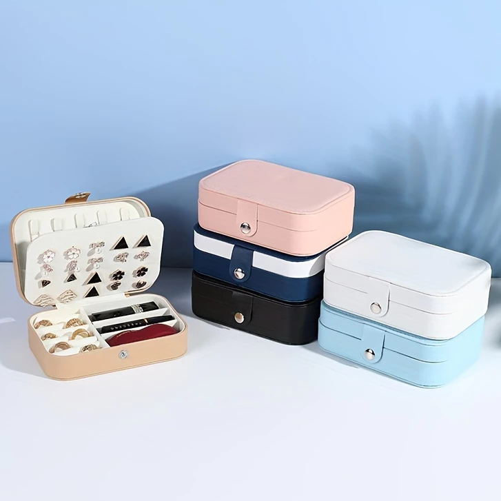 Porta Joias MDF Veludo Médio Couro Porta-Luxo IZEGLAM CASE IZESHOP Visão