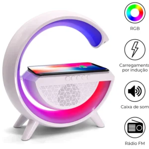 Caixa de Som Bluetooth Luminária LED RGB Despertador Wireless IZEWAKE SOUND