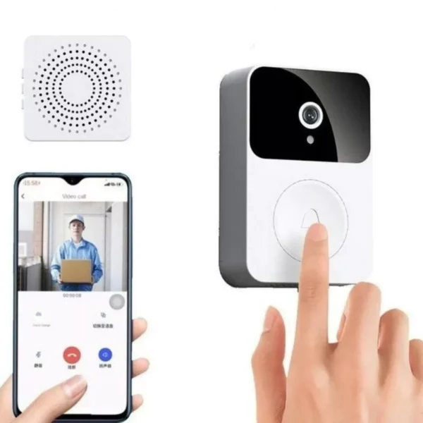 Campainha Wi-Fi Smart HD Sem Fio Visão Noturna Recarregável IZESECURE VIEW