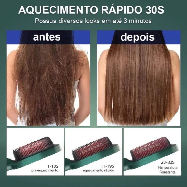 Escova Alisadora Bivolt 5 em 1 IZEHAIR PRO – Alisamento Rápido, Modela e Anti-Frizz