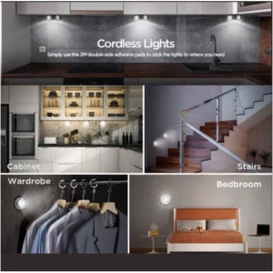 Luz LED Adesiva Sem Fio 3 Lâmpadas Touch Portátil para Armário 45g IZESECURE LIGHT