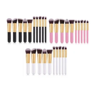 Kit de 10 Pincéis de Maquiagem Profissional Esfumar, Contorno e Kabuki IZEGLAM PRO