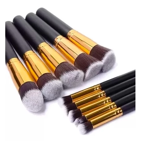 Kit de 10 Pincéis de Maquiagem Profissional Esfumar, Contorno e Kabuki IZEGLAM PRO