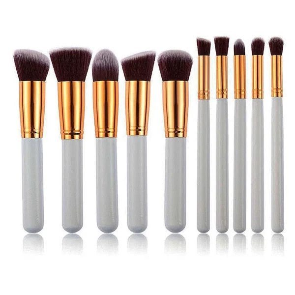 Kit de 10 Pincéis de Maquiagem Profissional Esfumar, Contorno e Kabuki IZEGLAM PRO