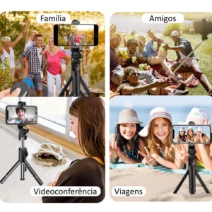 Bastão de Selfie Bluetooth Retrátil Tripé 70cm Controle Remoto 360° IZESNAP PRO Bastão de Selfie Bluetooth Retrátil Tripé 70cm Controle Remoto 360° IZESNAP PRO
