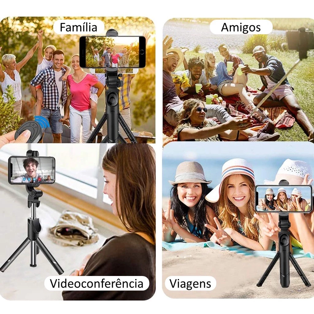 Bastão de Selfie Bluetooth Retrátil Tripé 70cm Controle Remoto 360° IZESNAP PRO Bastão de Selfie Bluetooth Retrátil Tripé 70cm Controle Remoto 360° IZESNAP PRO