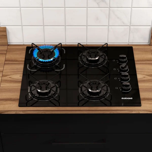 Cooktop Itatiaia Essencial 4 Bocas Vidro Temperado Acendimento Automático IZECHEF PURE