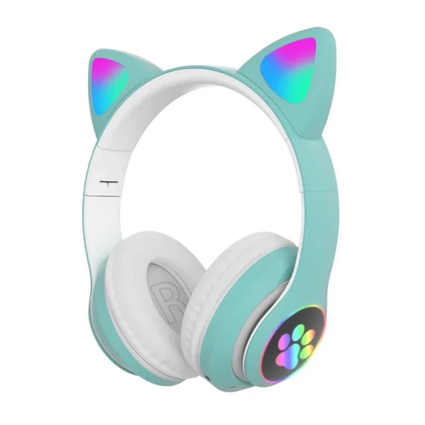 Fone de Ouvido Bluetooth Orelha de Gato LED Estéreo com Graves IZEKITTY FUN