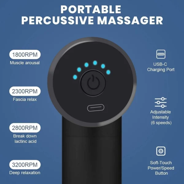 Massageador Elétrico Profissional 6 Velocidades Bivolt Portátil IZERELAX POWER