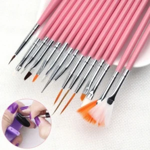 Kit 15 Pincéis Nail Art Profissional para Unhas Acrílicas, Detalhes Finos, Alta Qualidade IZEART PRO